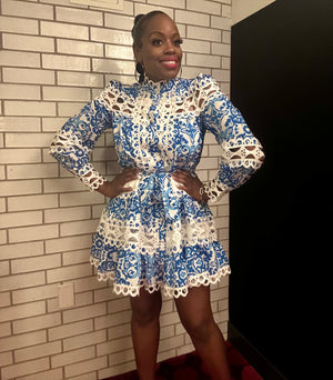 Blue Eyelet Dress