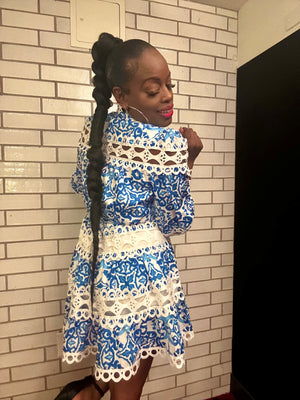 Blue Eyelet Dress