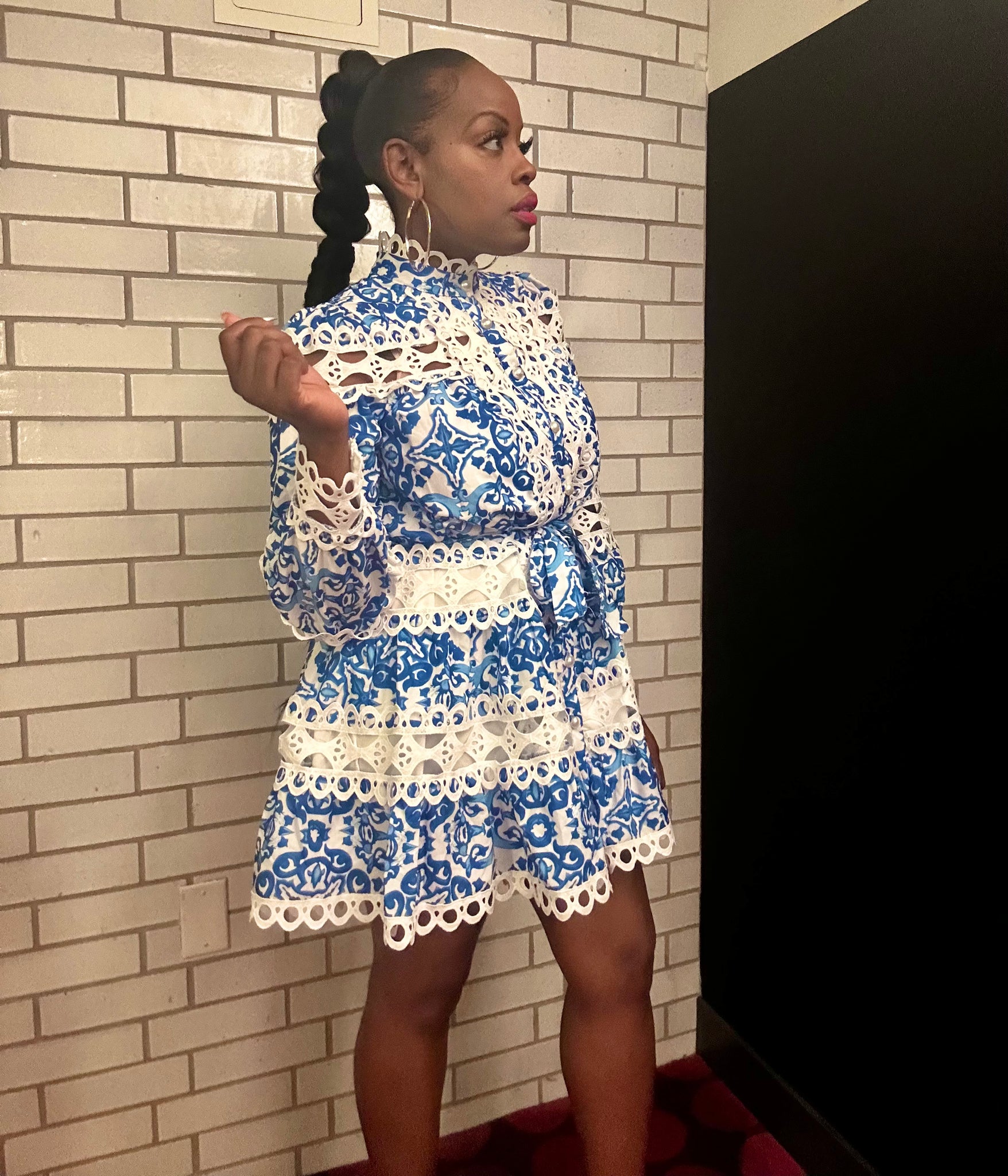 Blue Eyelet Dress House of Tres Jolie