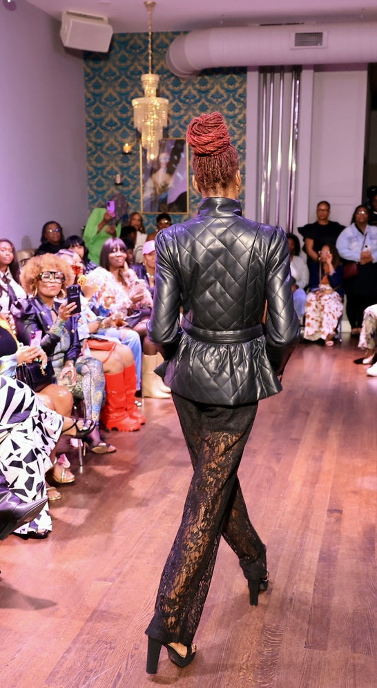 Desert Eagle Vegan Leather Peplum Jacket