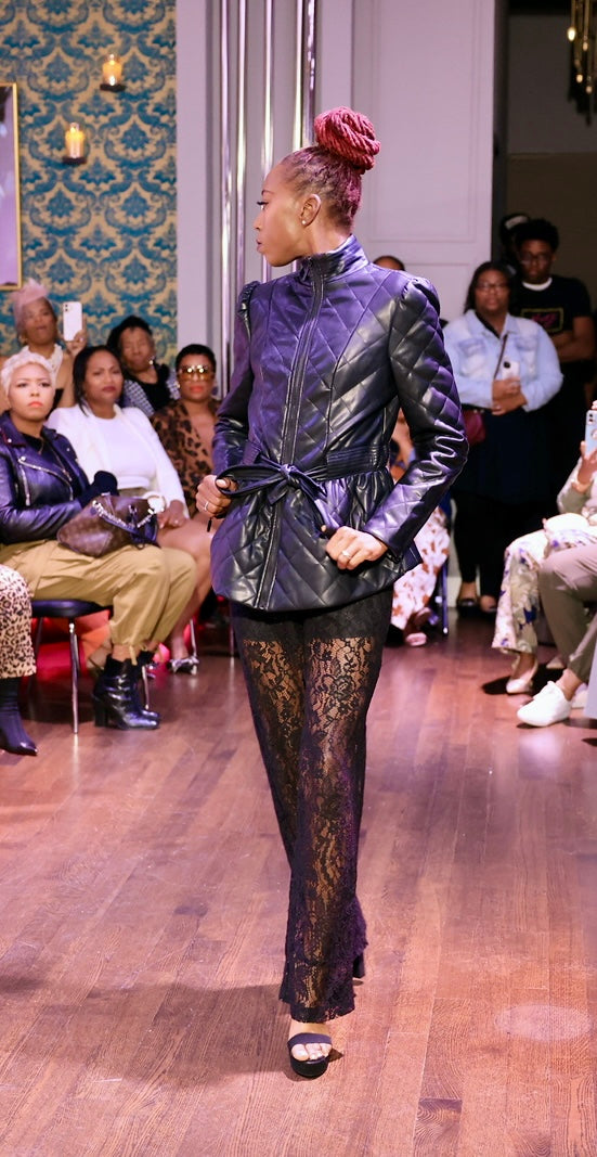 Desert Eagle Vegan Leather Peplum Jacket