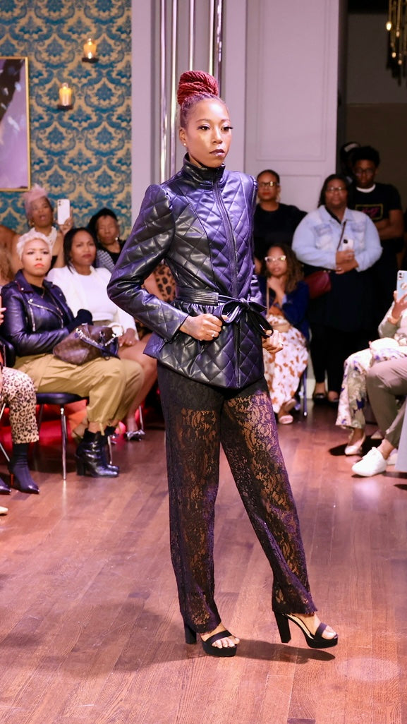 Desert Eagle Vegan Leather Peplum Jacket