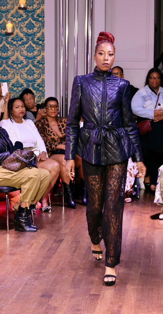 Desert Eagle Vegan Leather Peplum Jacket