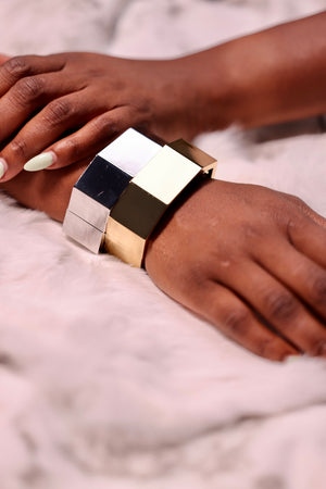 Geometric Chunky Metal Bangle