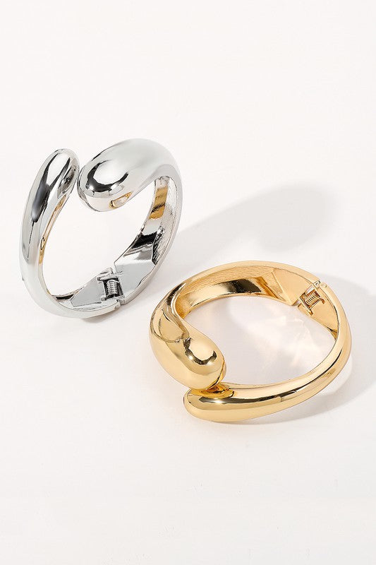 Teardrop Metal Bangle Bracelet