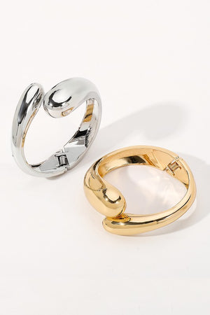 Teardrop Metal Bangle Bracelet